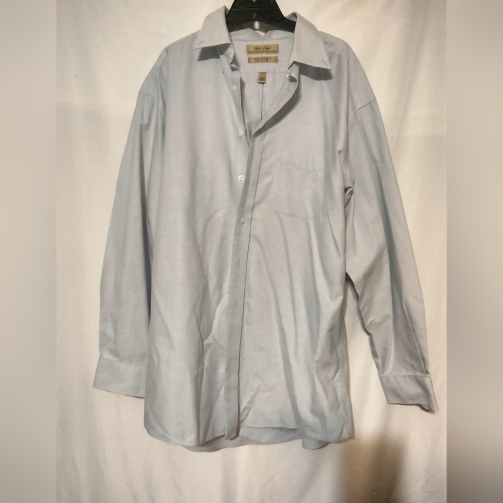 Gold Label Roundtree & Yorke men's light blue dress shirt 16 1/2 x 35